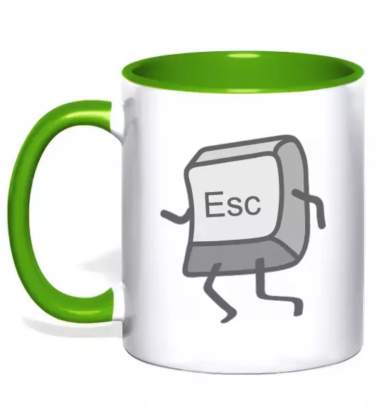 Чашка з кольоровою ручкою Esc Зелений фото