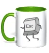 Чашка з кольоровою ручкою Esc Зелений Чашка з кольоровою ручкою Esc Зелений фото