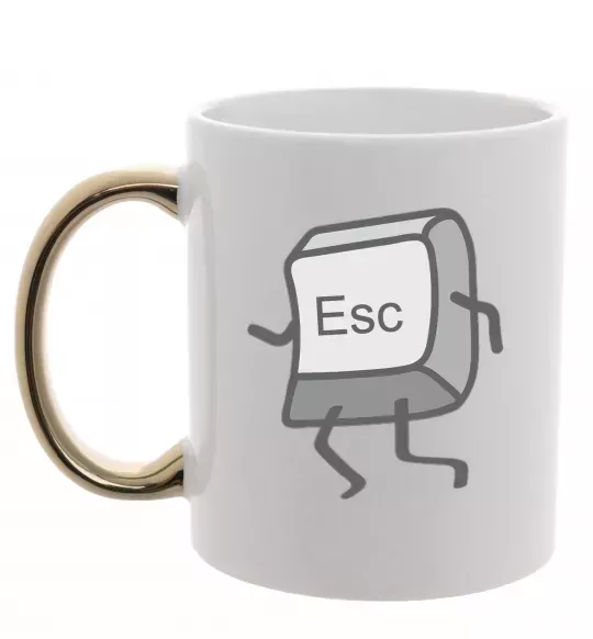 Чашка з кольоровою ручкою Esc Золото фото