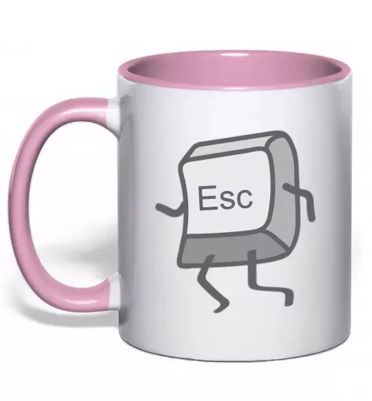 Чашка з кольоровою ручкою Esc Ніжно рожевий фото