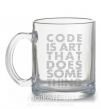 Чашка стеклянная Code is art Прозрачный фото