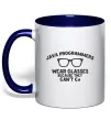 Чашка з кольоровою ручкою Java programmers wear glasses because they can't C Глибокий темно-синій Чашка з кольоровою ручкою Java programmers wear glasses because they can't C Глибокий темно-синій фото