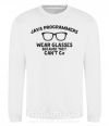 Світшот Java programmers wear glasses because they can't C Білий фото