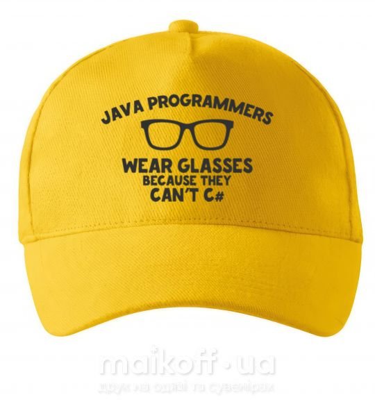 Кепка Java programmers wear glasses because they can't C Сонячно жовтий фото