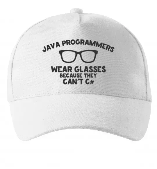 Кепка Java programmers wear glasses because they can't C Білий фото
