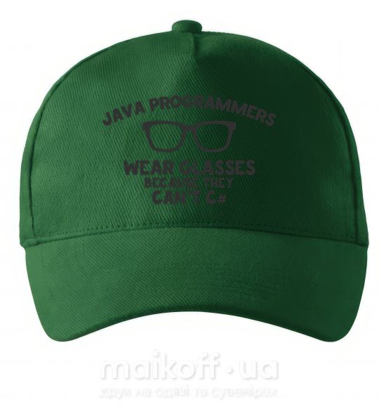 Кепка Java programmers wear glasses because they can't C Темно-зелений фото