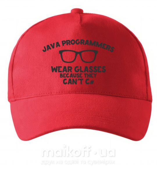 Кепка Java programmers wear glasses because they can't C Красный фото
