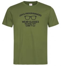Мужская футболка Java programmers wear glasses because they can't C