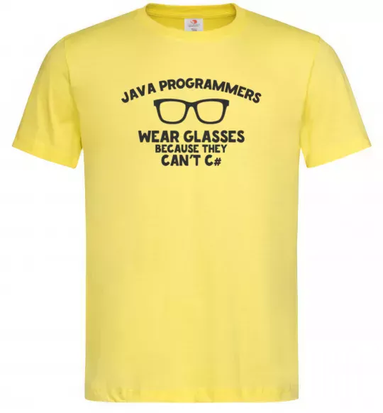 Мужская футболка Java programmers wear glasses because they can't C Лимонный фото