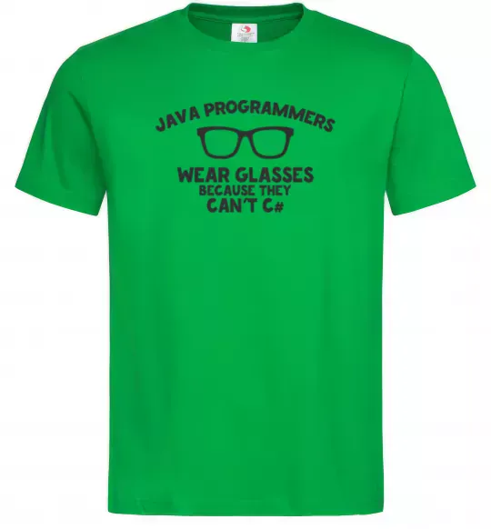 Мужская футболка Java programmers wear glasses because they can't C Зеленый фото