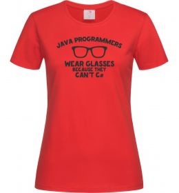 Женская футболка Java programmers wear glasses because they can't C