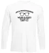 Лонгслів Java programmers wear glasses because they can't C Білий фото