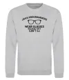 Світшот Java programmers wear glasses because they can't C Сірий меланж фото