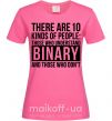 Жіноча футболка There are 10 kinds of people Яскраво-рожевий фото