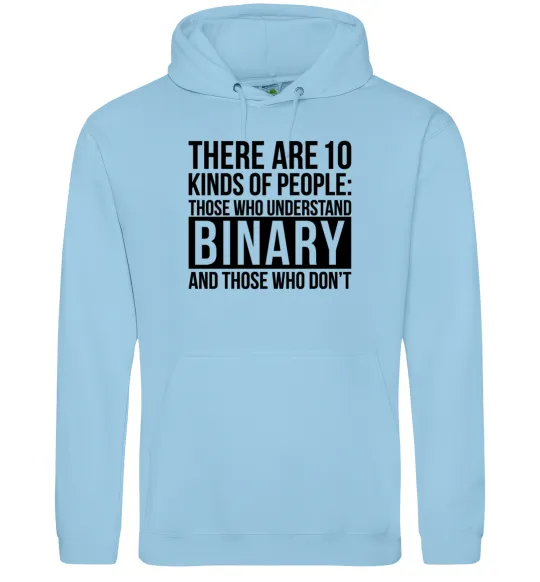 Чоловіча толстовка (худі) There are 10 kinds of people Блакитний фото