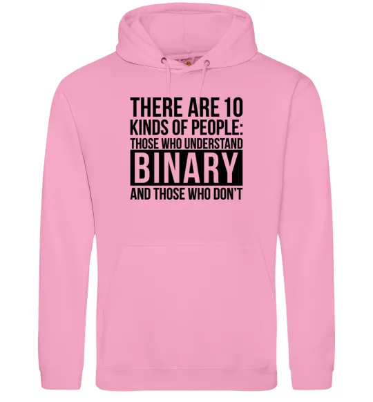 Женская толстовка (худи) There are 10 kinds of people Розовый фото