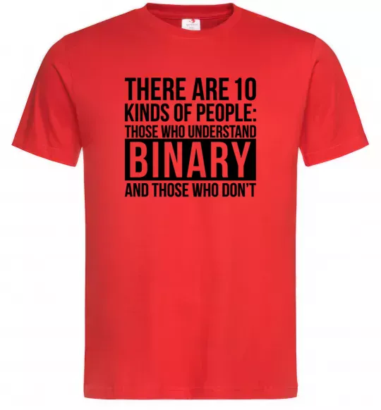Мужская футболка There are 10 kinds of people Красный фото