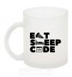 Чашка стеклянная Eat sleep code Фроузен фото