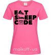 Жіноча футболка Eat sleep code Яскраво-рожевий фото