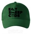 Кепка Eat sleep code Темно-зеленый фото