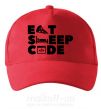 Кепка Eat sleep code Красный фото