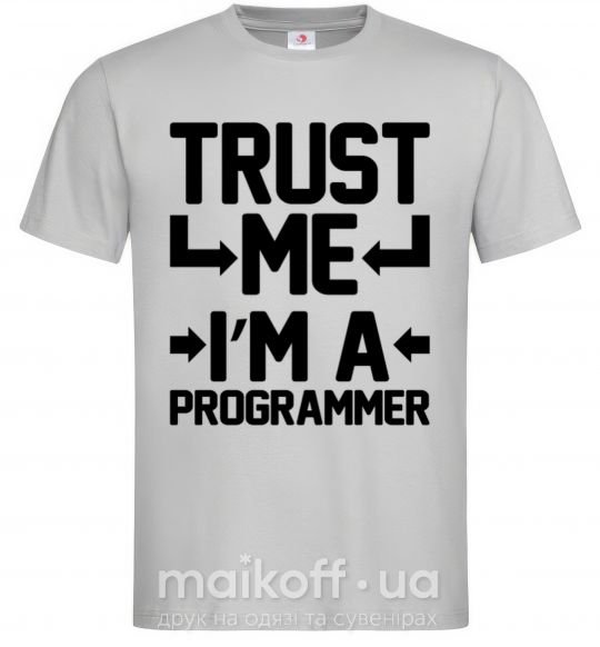 Чоловіча футболка Trust me i'm a programmer Сірий фото