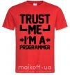 Чоловіча футболка Trust me i'm a programmer Червоний фото