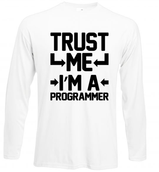 Лонгслів Trust me i'm a programmer Білий фото