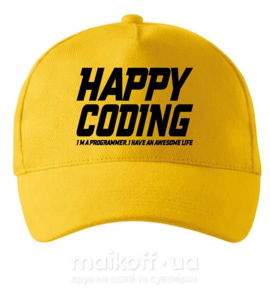 Кепка Happy coding Сонячно жовтий фото