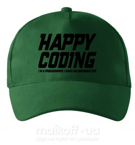 Кепка Happy coding Темно-зелений фото