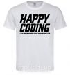 Чоловіча футболка Happy coding Білий фото