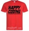 Мужская футболка Happy coding Красный фото