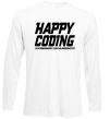 Лонгслів Happy coding Білий фото