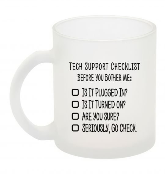 Чашка скляна Tech support checklist Фроузен фото