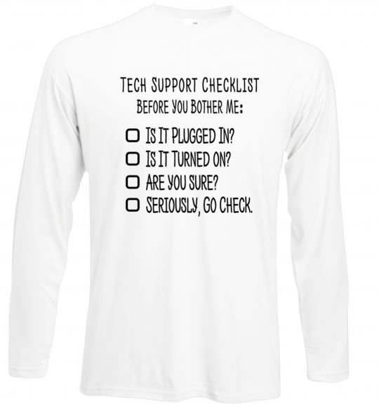 Реглан Tech support checklist Білий фото