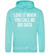 Мужская толстовка (худи) Love it when you call me big data Мятный фото