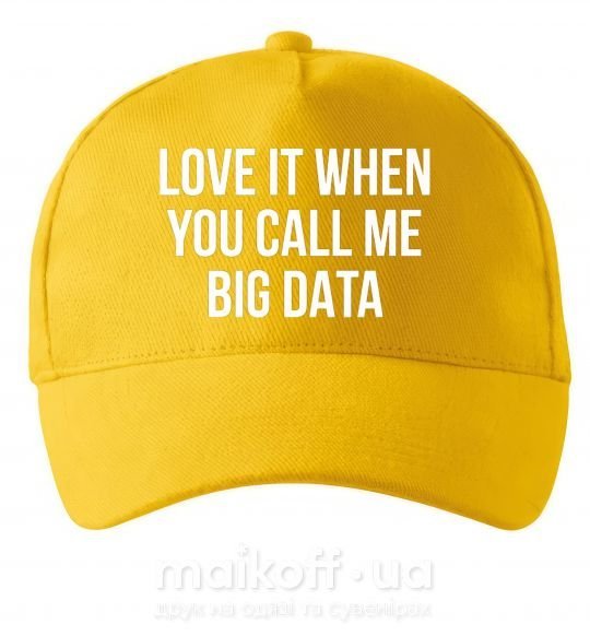 Кепка Love it when you call me big data Сонячно жовтий фото