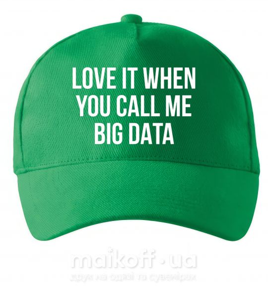 Кепка Love it when you call me big data Зеленый фото