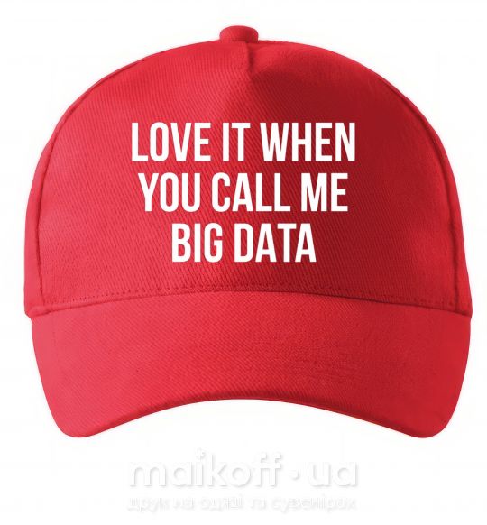 Кепка Love it when you call me big data Красный фото