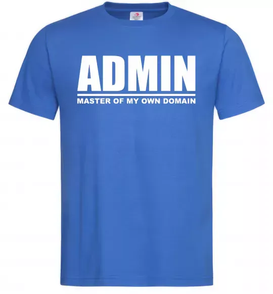 Чоловіча футболка Admin master of my own domain Яскраво-синій фото