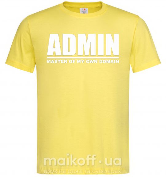 Чоловіча футболка Admin master of my own domain Лимонний фото