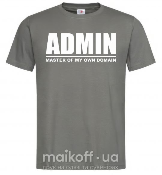 Мужская футболка Admin master of my own domain Графит фото