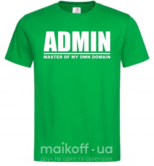 Мужская футболка Admin master of my own domain Зеленый фото