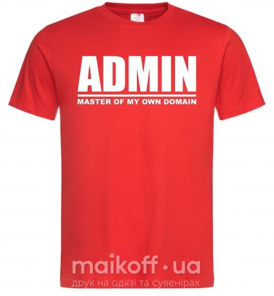 Мужская футболка Admin master of my own domain Красный фото