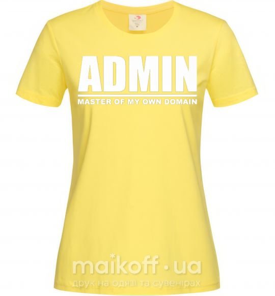 Жіноча футболка Admin master of my own domain Лимонний фото