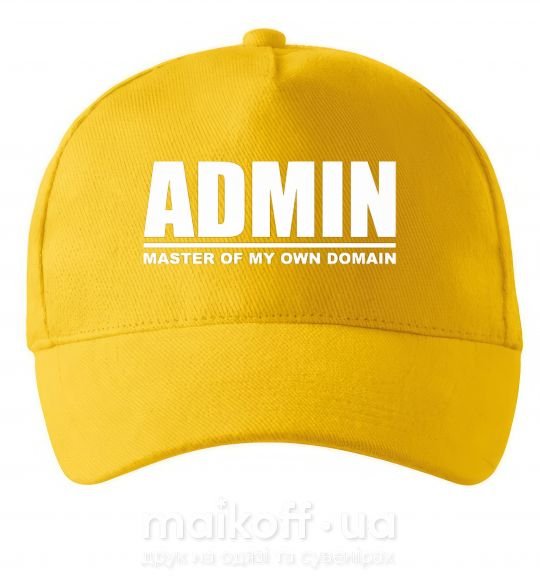 Кепка Admin master of my own domain Сонячно жовтий фото