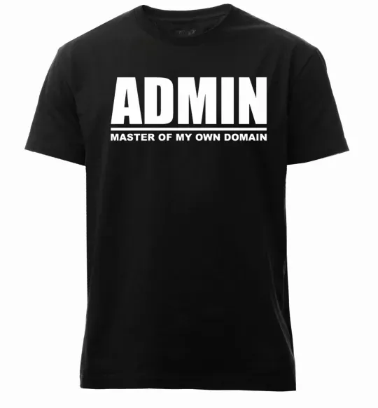 Мужская премиум футболка Admin master of my own domain Черный фото