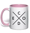 Чашка з кольоровою ручкою C o d e Ніжно рожевий Чашка з кольоровою ручкою C o d e Ніжно рожевий фото