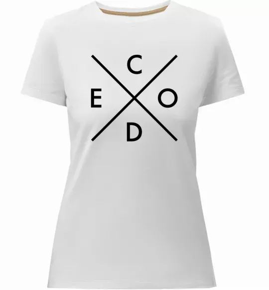 Женская премиум футболка C o d e Белый фото