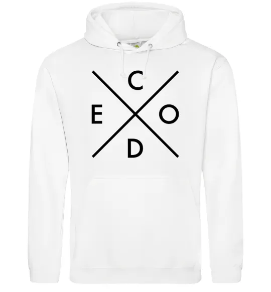 Мужская толстовка (худи) C o d e Белый фото